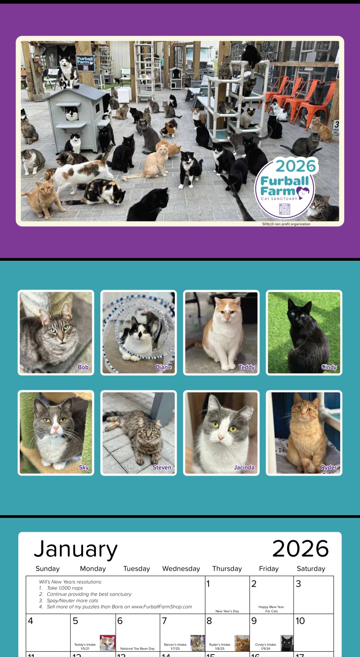Furball Farm Calendar - 2026