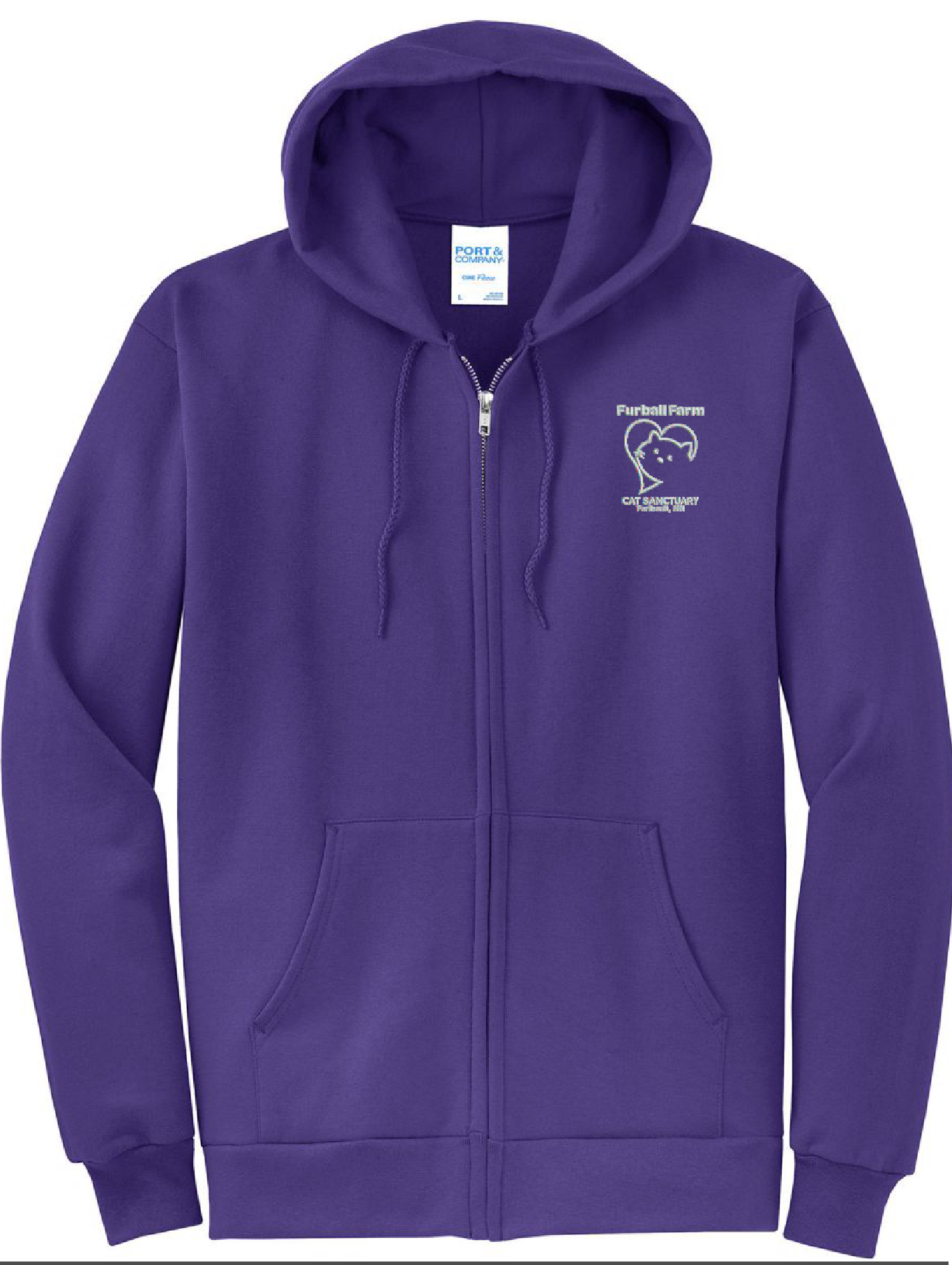 Full Zip Up Hoodie by Port & Company® - Embroidered Logo - 2025