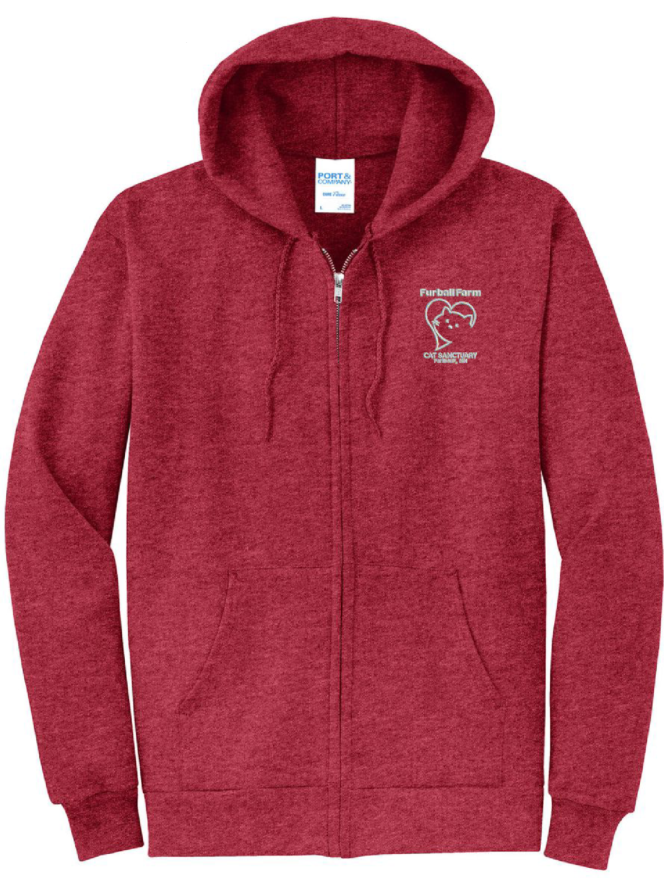 Full Zip Up Hoodie by Port & Company® - Embroidered Logo - 2025