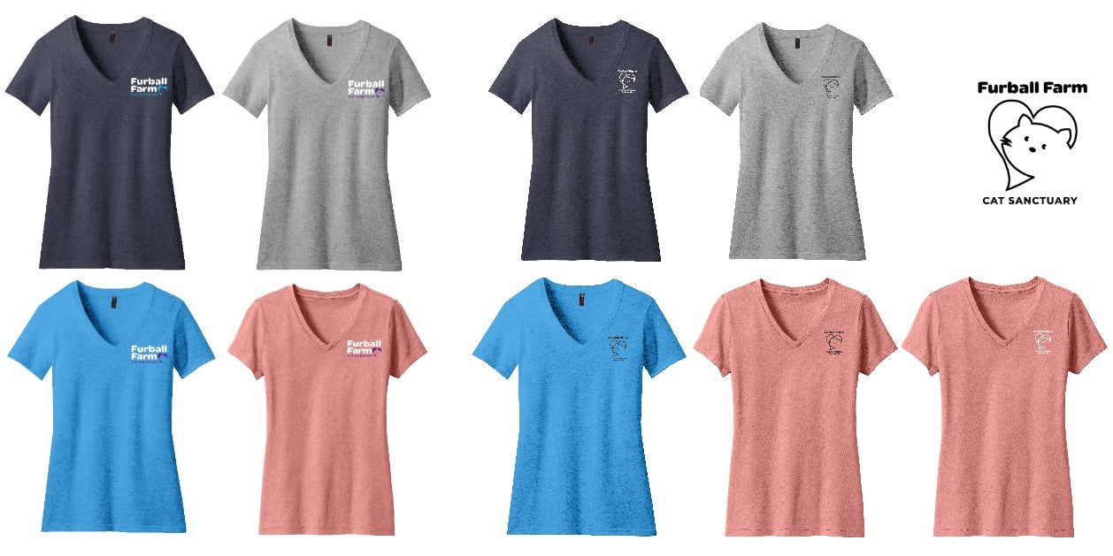 Ladies V-Neck Tee by District® - Embroidered