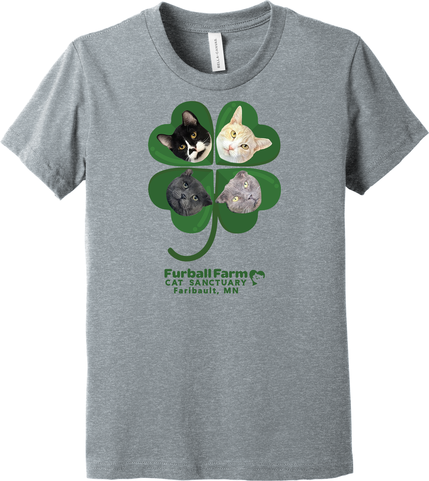Furball Farm Cat of The Month T-Shirt - March 2025 - 4-Leaf Clover