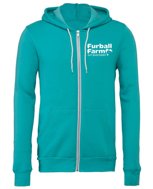 Full Zip Up Hoodie by BELLA+CANVAS® - Embroidered Furball Logo