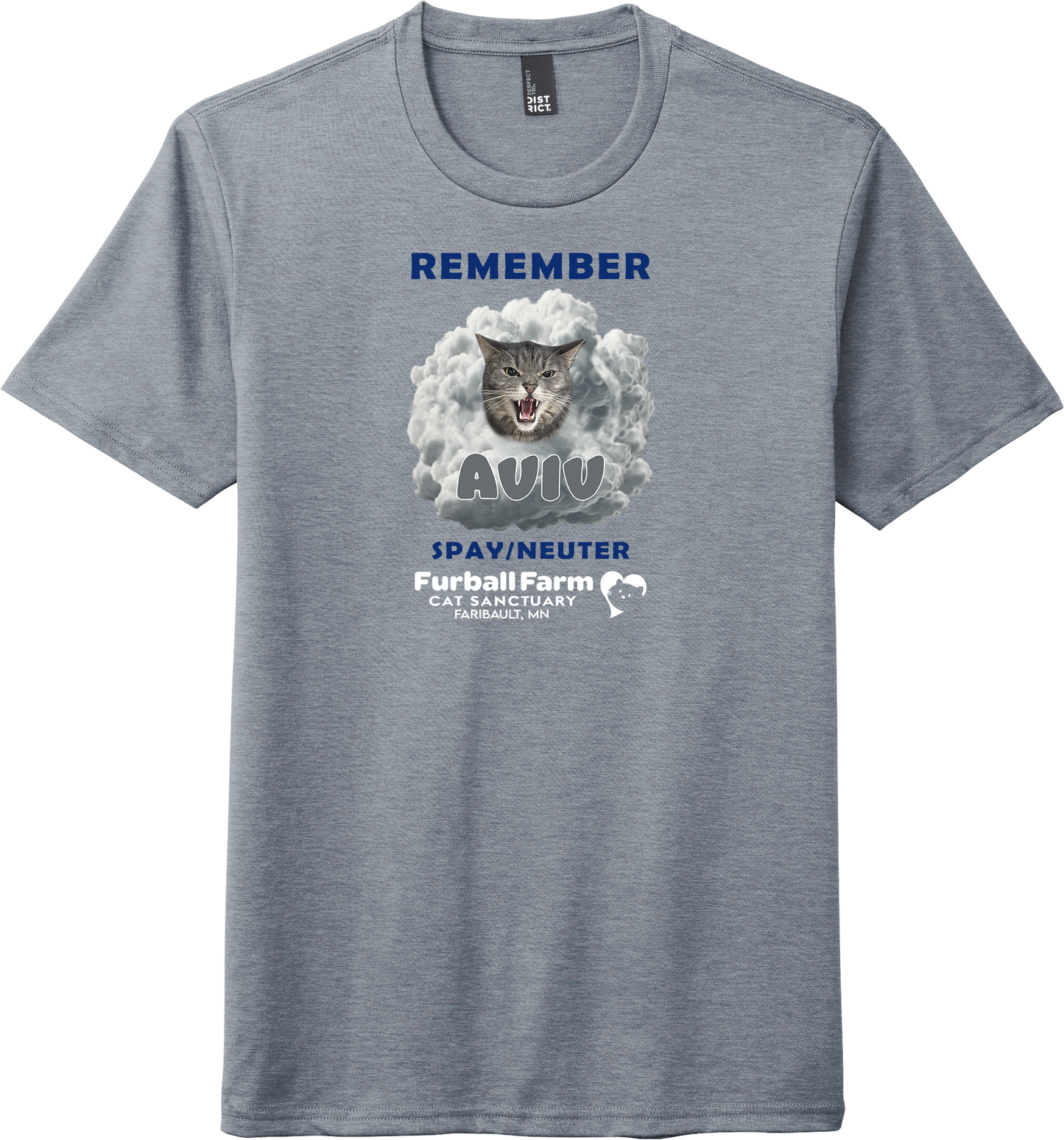 Furball Farm Cat of the Month T-Shirt - Jan 2025 - Aviv