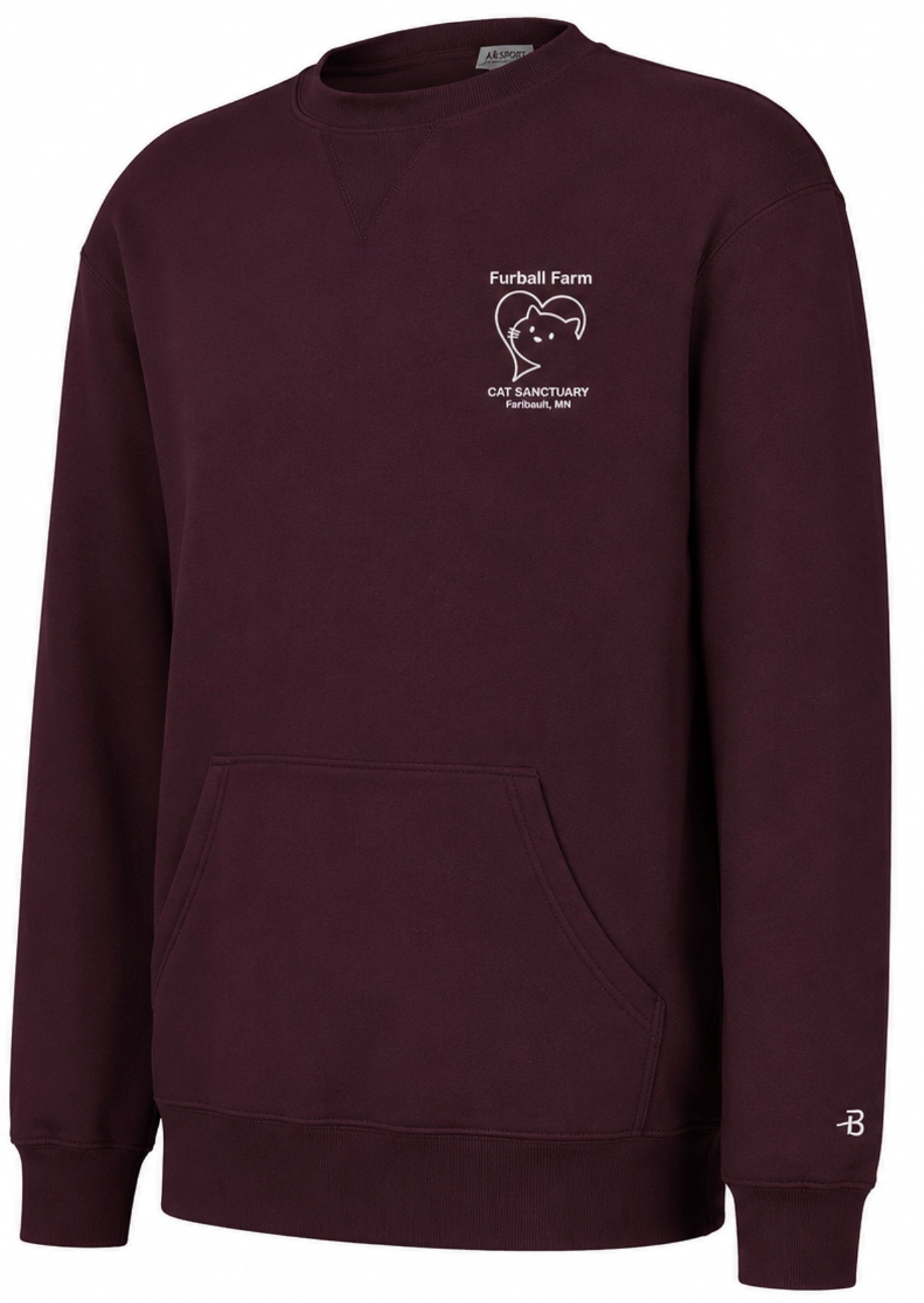Badger Sport Fleece Pocket Crew Sweatshirts Embroidered