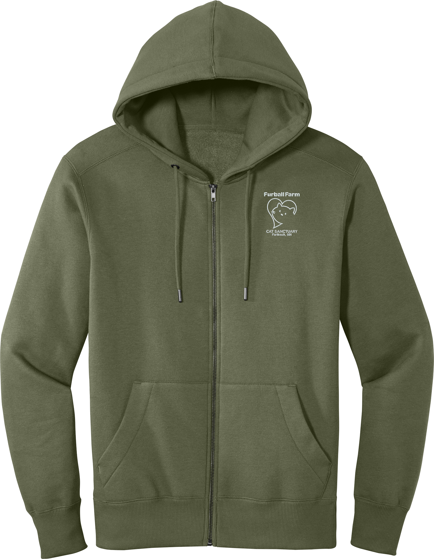 Full Zip Up Hoodie by District® - Embroidered Logo - 2025