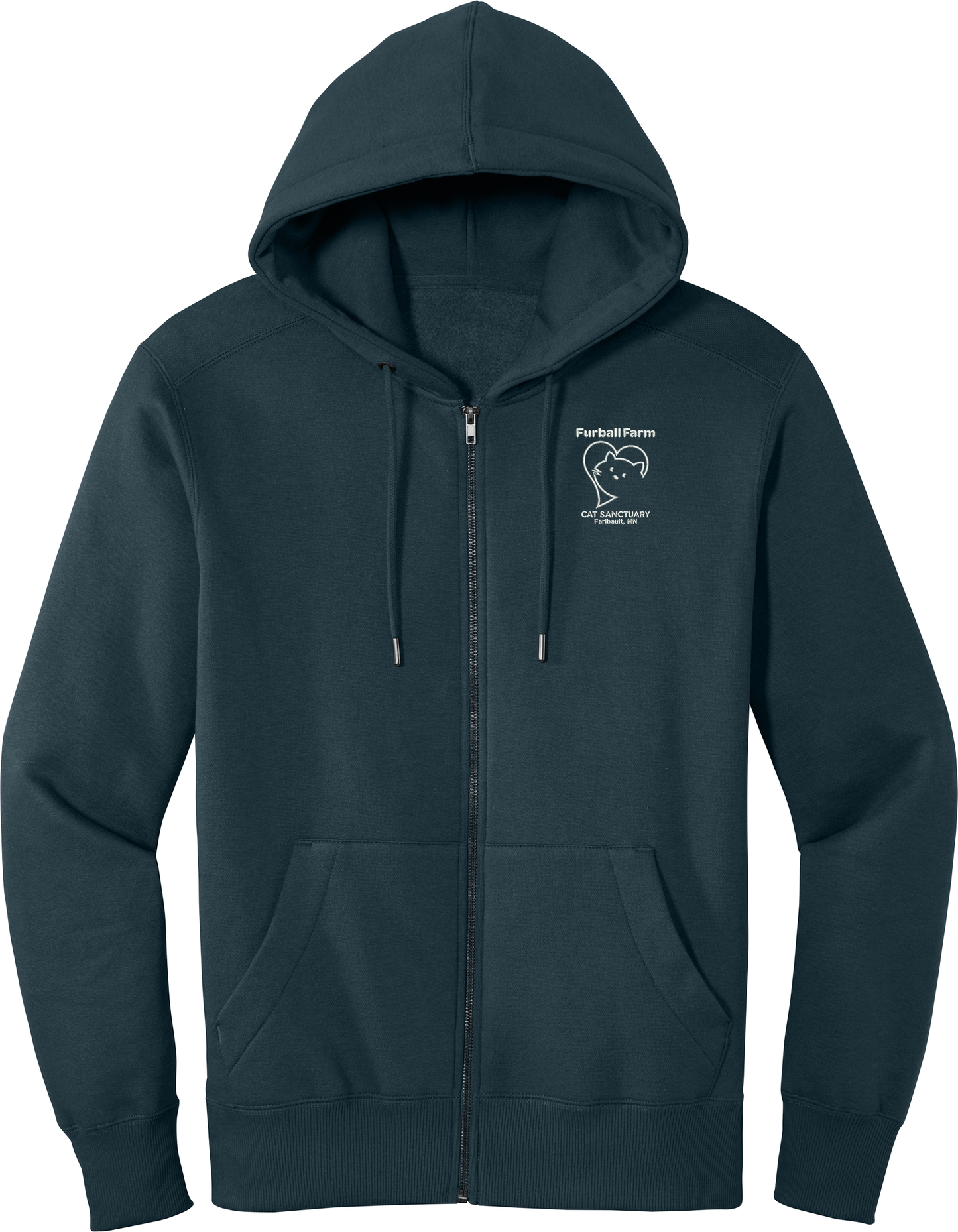 Full Zip Up Hoodie by District® - Embroidered Logo - 2025