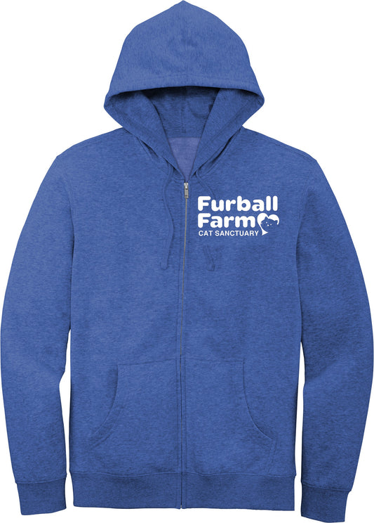 Full Zip Up Hoodie by District® - Embroidered Furball Logo