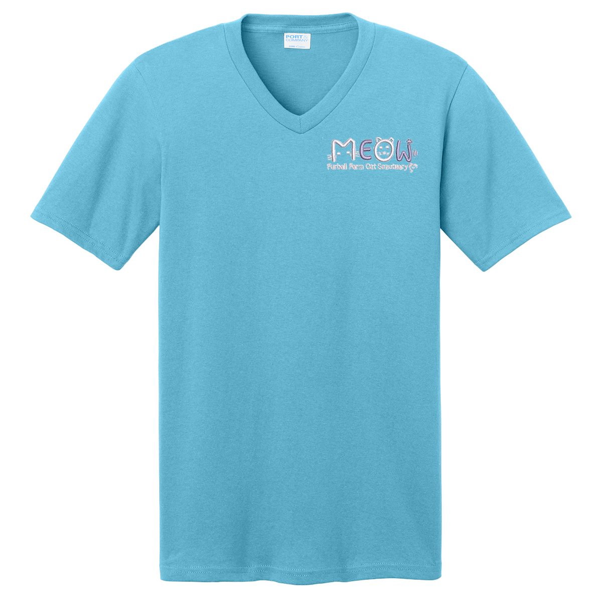 Meow V-Neck Embroidered