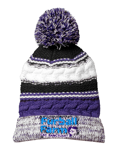 Solid Pom Pom Beanie by Sport-Tek® - Embroidered Furball Logo